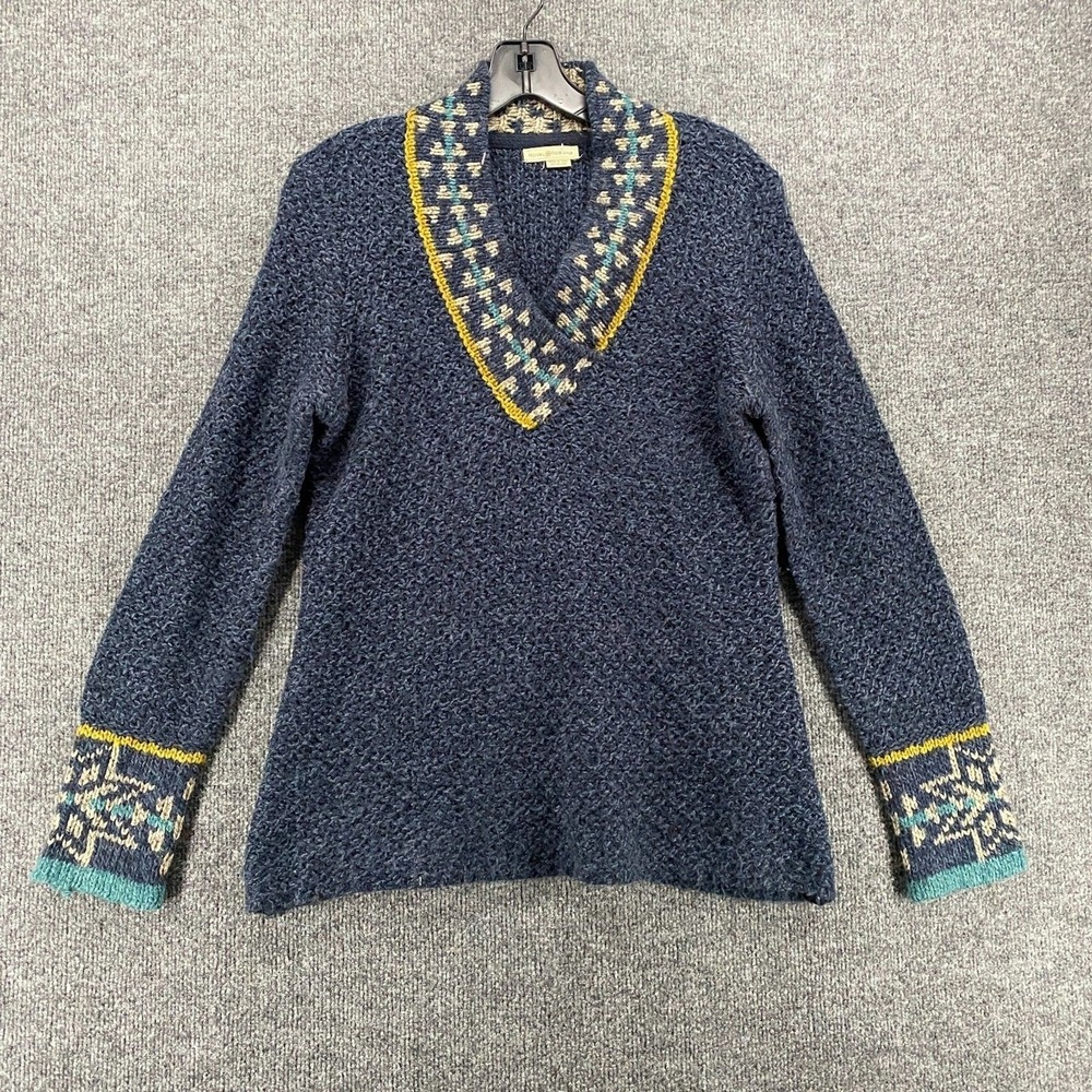 Royal Robbins Womens Sweater Medium Fair Isle Wool Yak Nordic Neutral Holiday